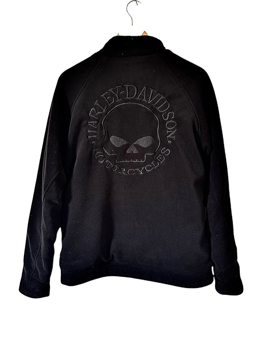 Harley Davidson Willie G Skull Black Fleece Jacket Full Zip Embroidered Medium